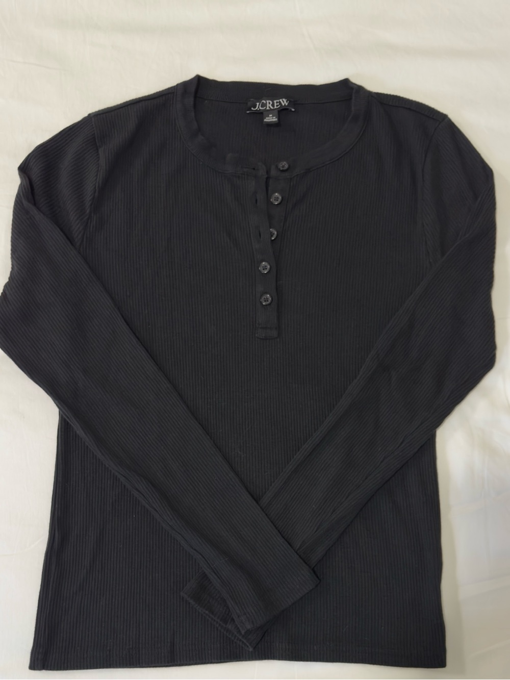 J crew Henley ribbed black
